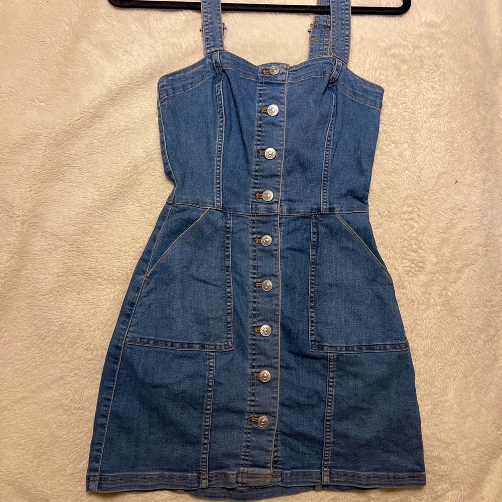 DENIM BOTTOM DOWN DRESS
